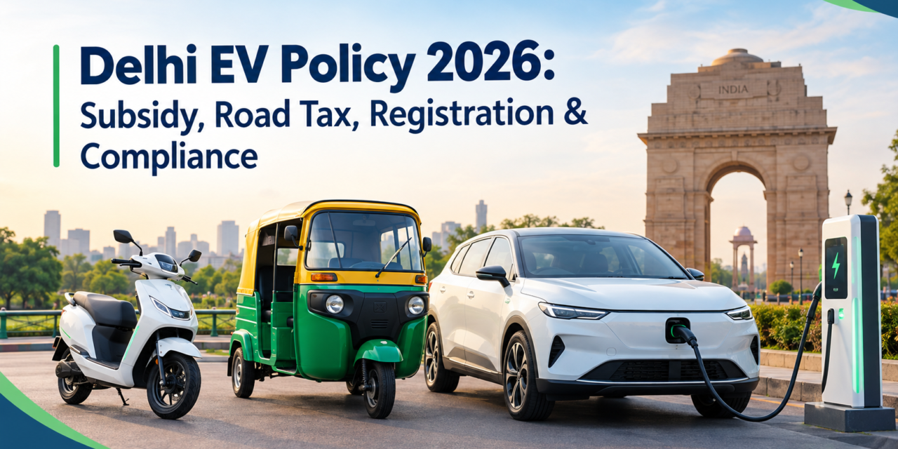 Delhi Electric Vehicle (EV) Policy 2026: Complete Guide to Subsidy, Registration, Road Tax & Compliance